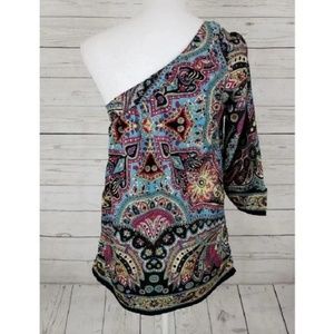 Angie one shoulder boho top